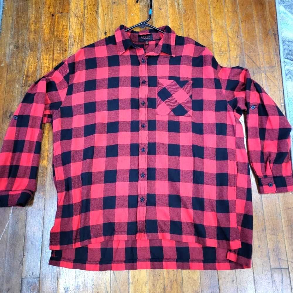 Buckle Risen Oversized Flannel Shirt